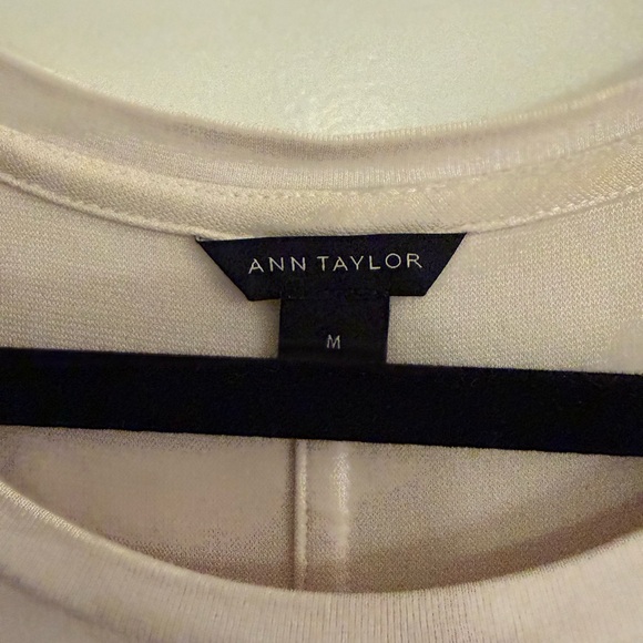 Ann Taylor Cream Ruffle Sleeve Tank Top - Picture 3 of 3